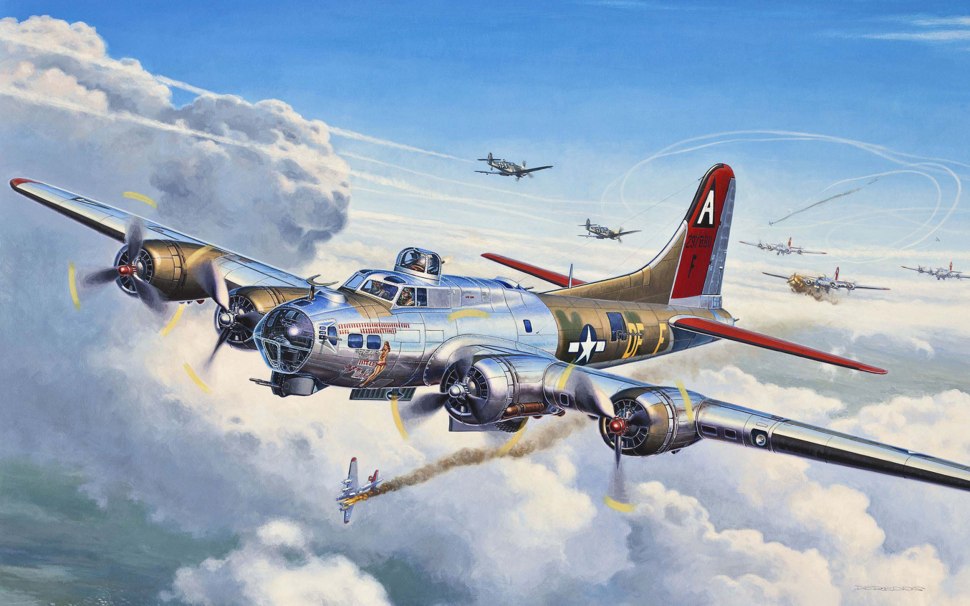 Propeller Driven Aircraft, Propeller, Douglas Sbd Dauntless, - 1 72 Flying Fortress , HD Wallpaper & Backgrounds