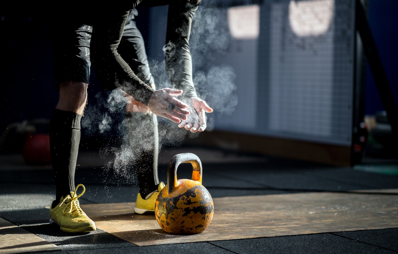 Photo Wallpaper Man, Crossfit, Kettlebell, Russian - Kettlebell Swing , HD Wallpaper & Backgrounds