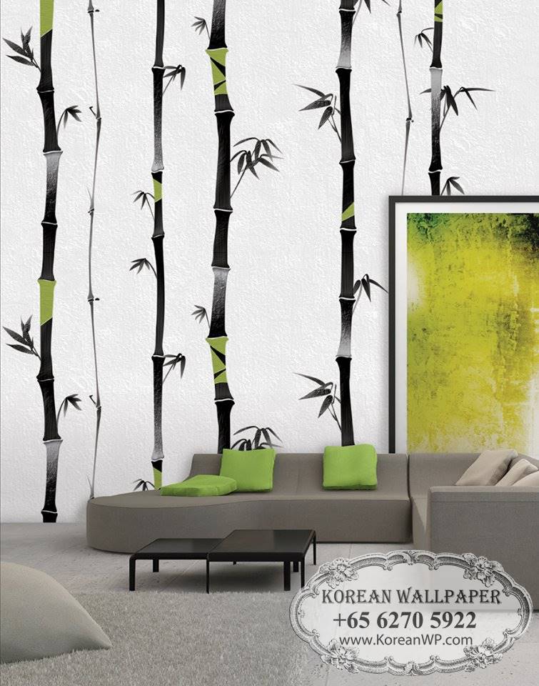 Living Room Using Phoenix 76105-1 Fun Bamboo Wallpaper - Giấy Dán Tường 3d Hình Thien Nhien , HD Wallpaper & Backgrounds
