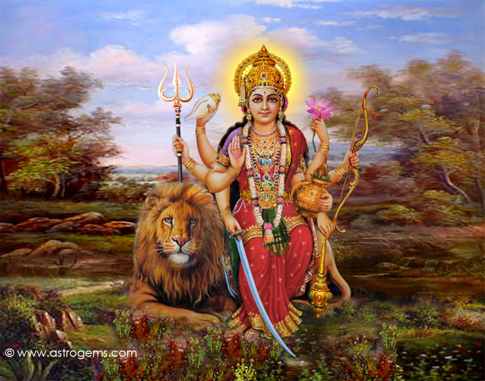 Durga Mata On Lion , HD Wallpaper & Backgrounds