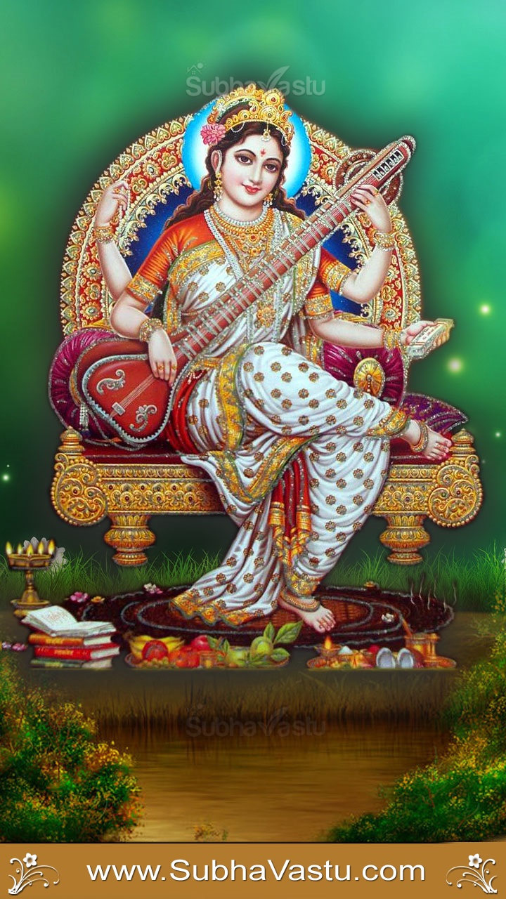Matha Wallpaper - Goddess Saraswathi , HD Wallpaper & Backgrounds