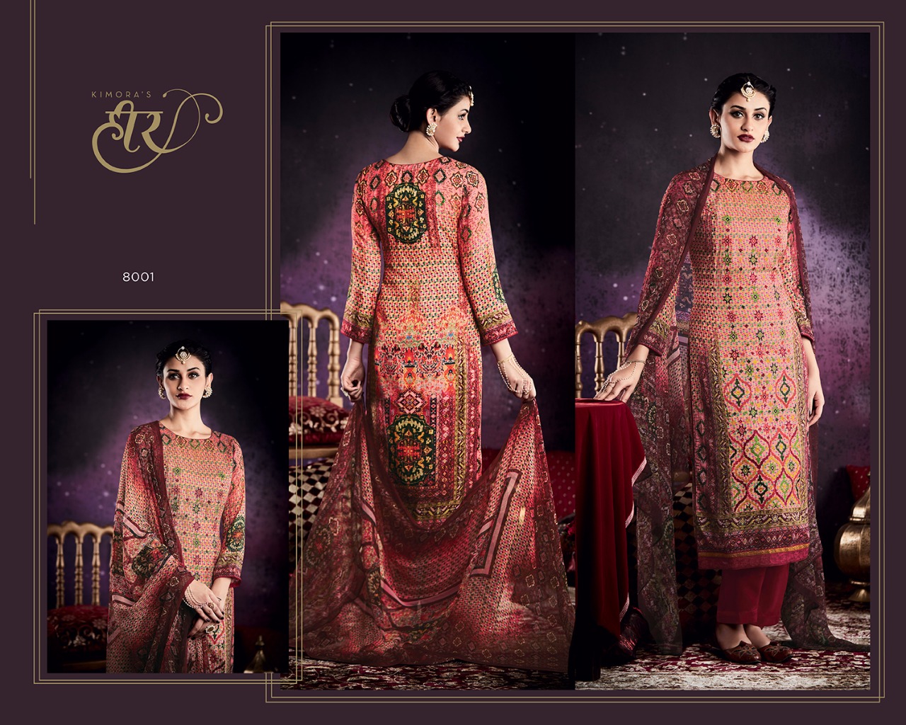 Kimora Fashion Heer Vol31 8001 Silk Printed Embroidered - Pakistani Digital Print Suits , HD Wallpaper & Backgrounds