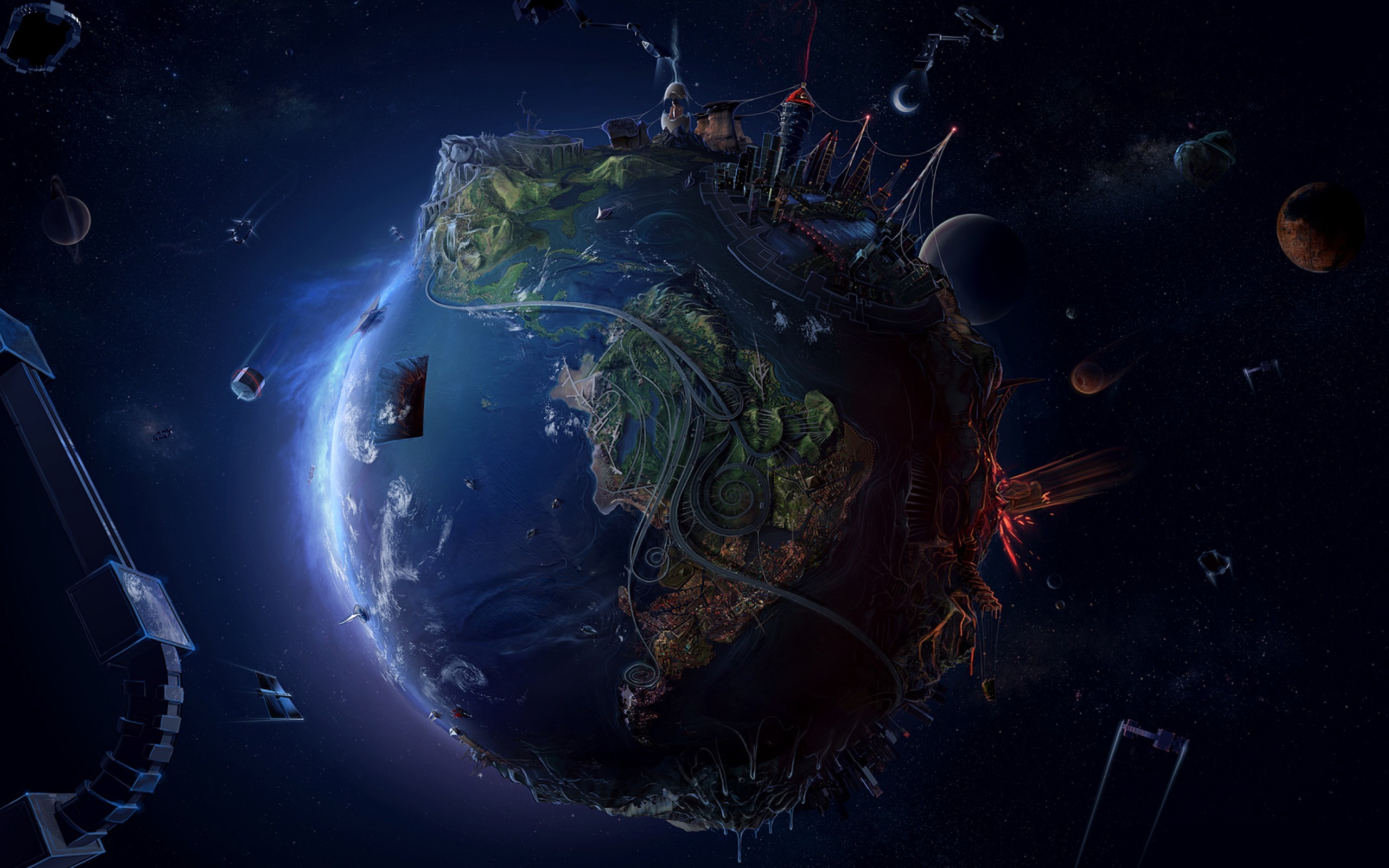 Pale Blue Dot Earth Abstract 1210735 Hd Wallpaper