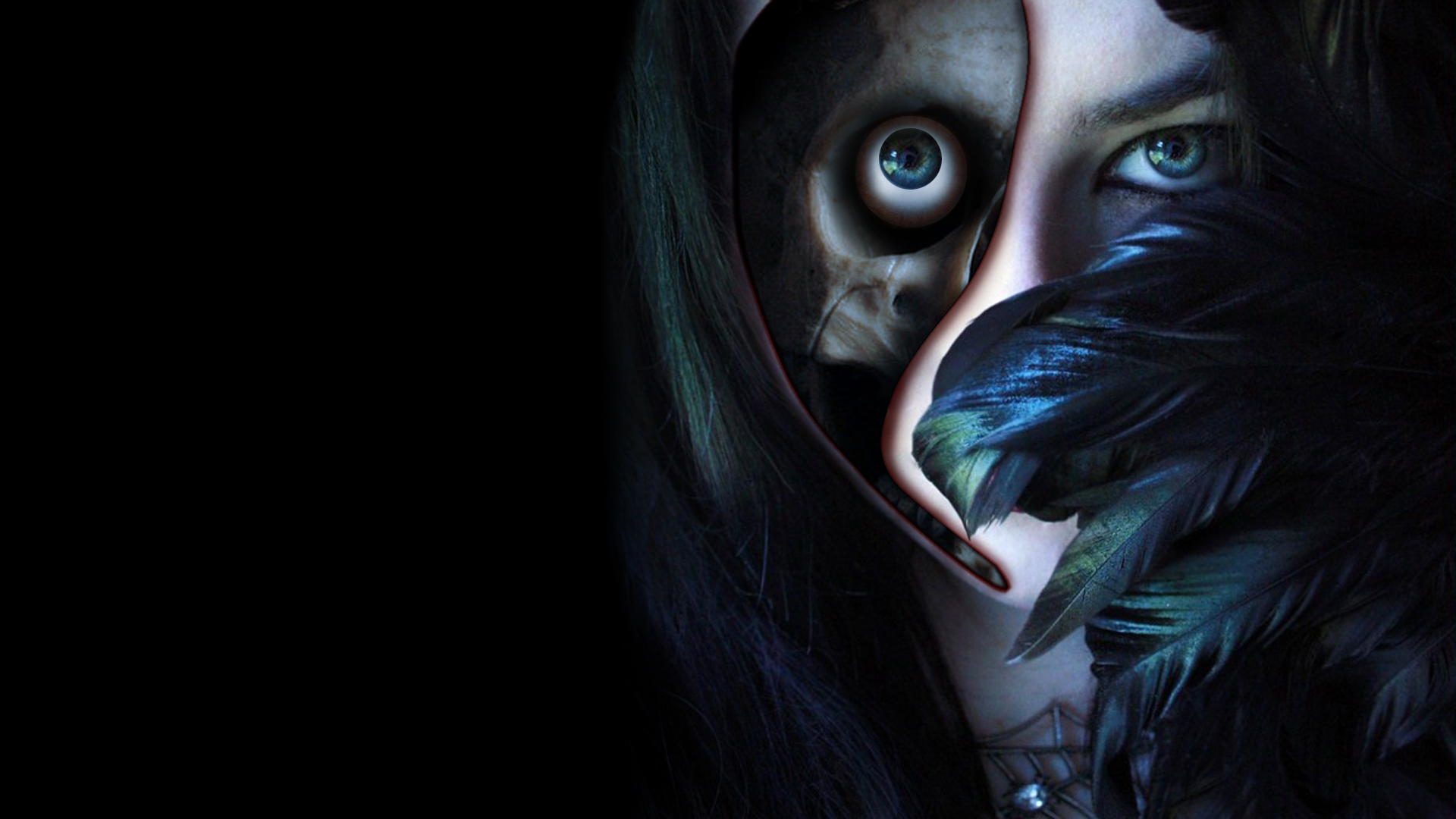 1024x768px 3d Scary Wallpapers - Blue Eye Girl Vampire , HD Wallpaper & Backgrounds