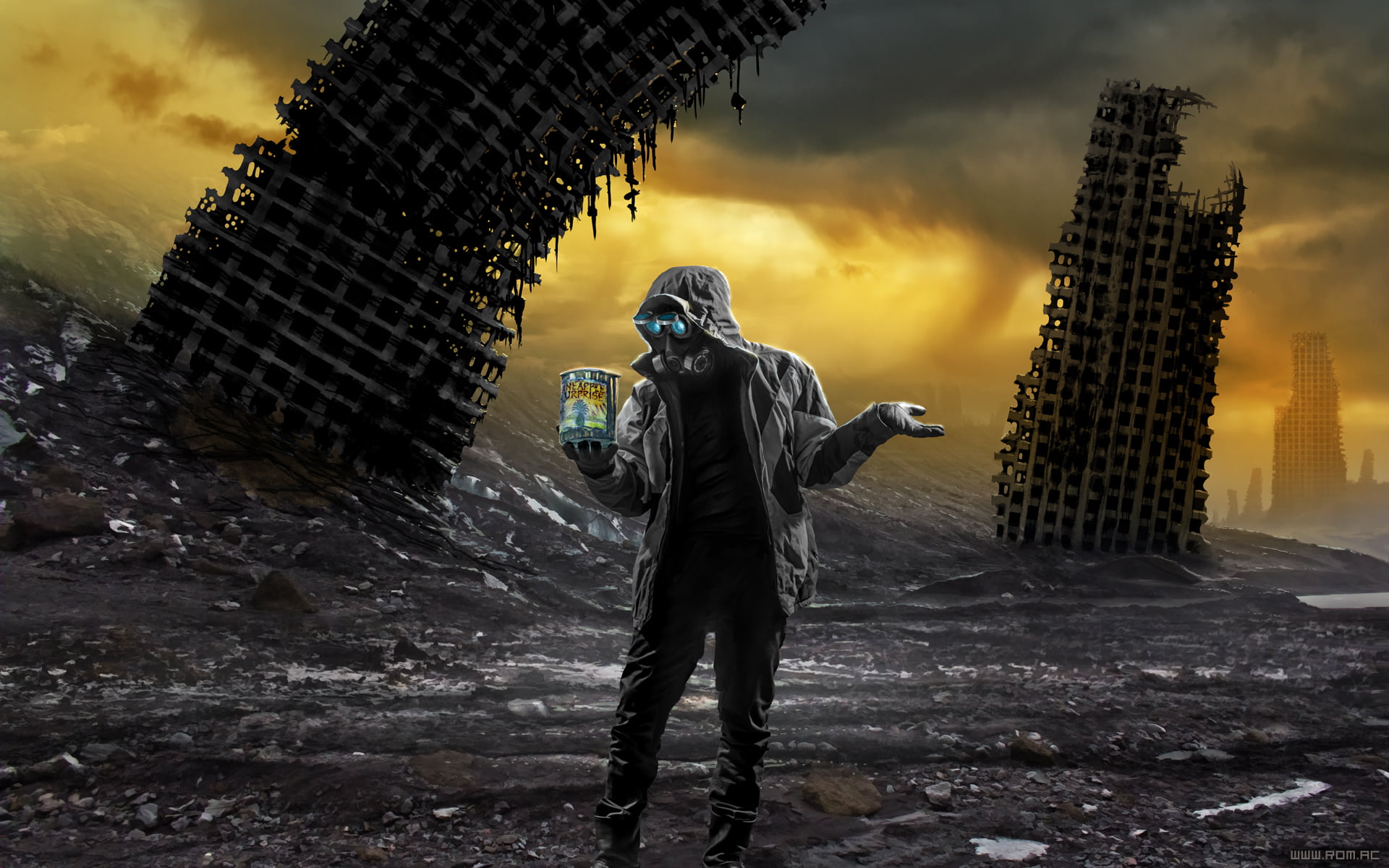 Gray Full-zip Hoodie, Romantically Apocalyptic , Digital - Apocalyptic Mask , HD Wallpaper & Backgrounds