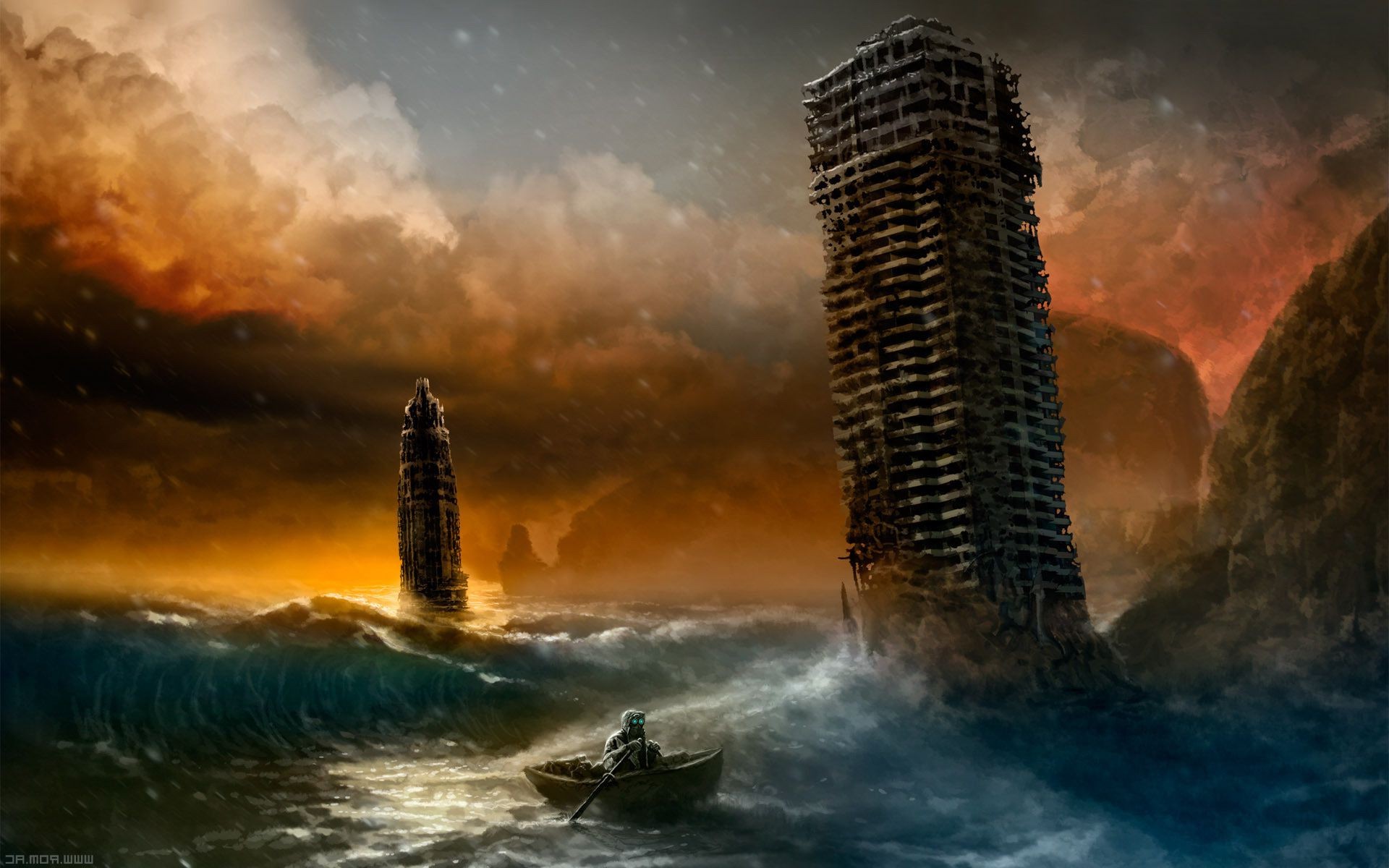 Alexiuss Romantically Apocalyptic Romance Of The Apocalypse - Flooded Tower , HD Wallpaper & Backgrounds