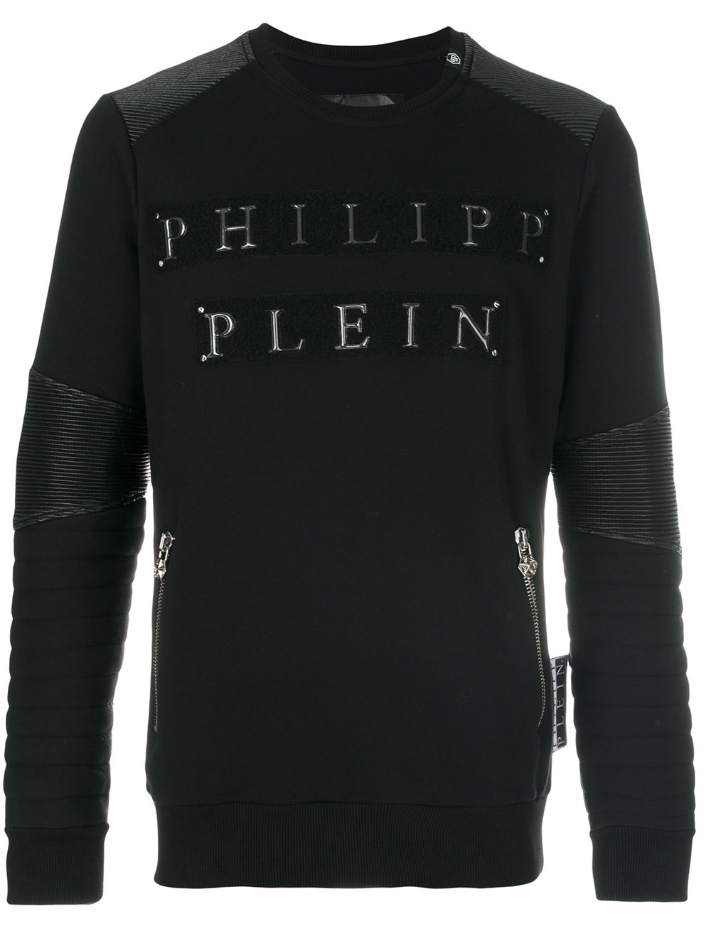 Philipp Plein Logo Ribbed Sweatshirt Black Men Wide - Long Sleeve Black Tshirt , HD Wallpaper & Backgrounds