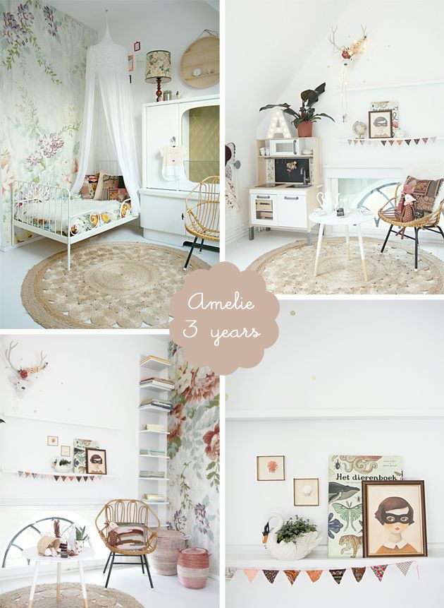 Amélie - Boho Floral Girls Room , HD Wallpaper & Backgrounds