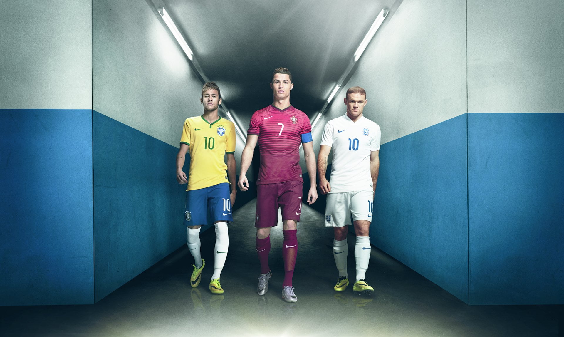 Soccer, Cristiano Ronaldo, Neymar, Wayne Rooney, Full - Ronaldo Messi Neymar Wallpaper Hd , HD Wallpaper & Backgrounds