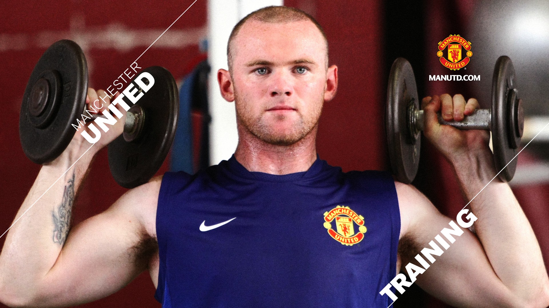 Manchester United Wayne Rooney Training With Weights - Manchester United , HD Wallpaper & Backgrounds