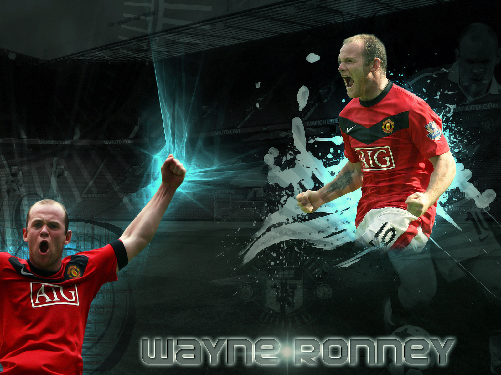 The Forward Of Manchester United Wayne Rooney On Dark - Player , HD Wallpaper & Backgrounds