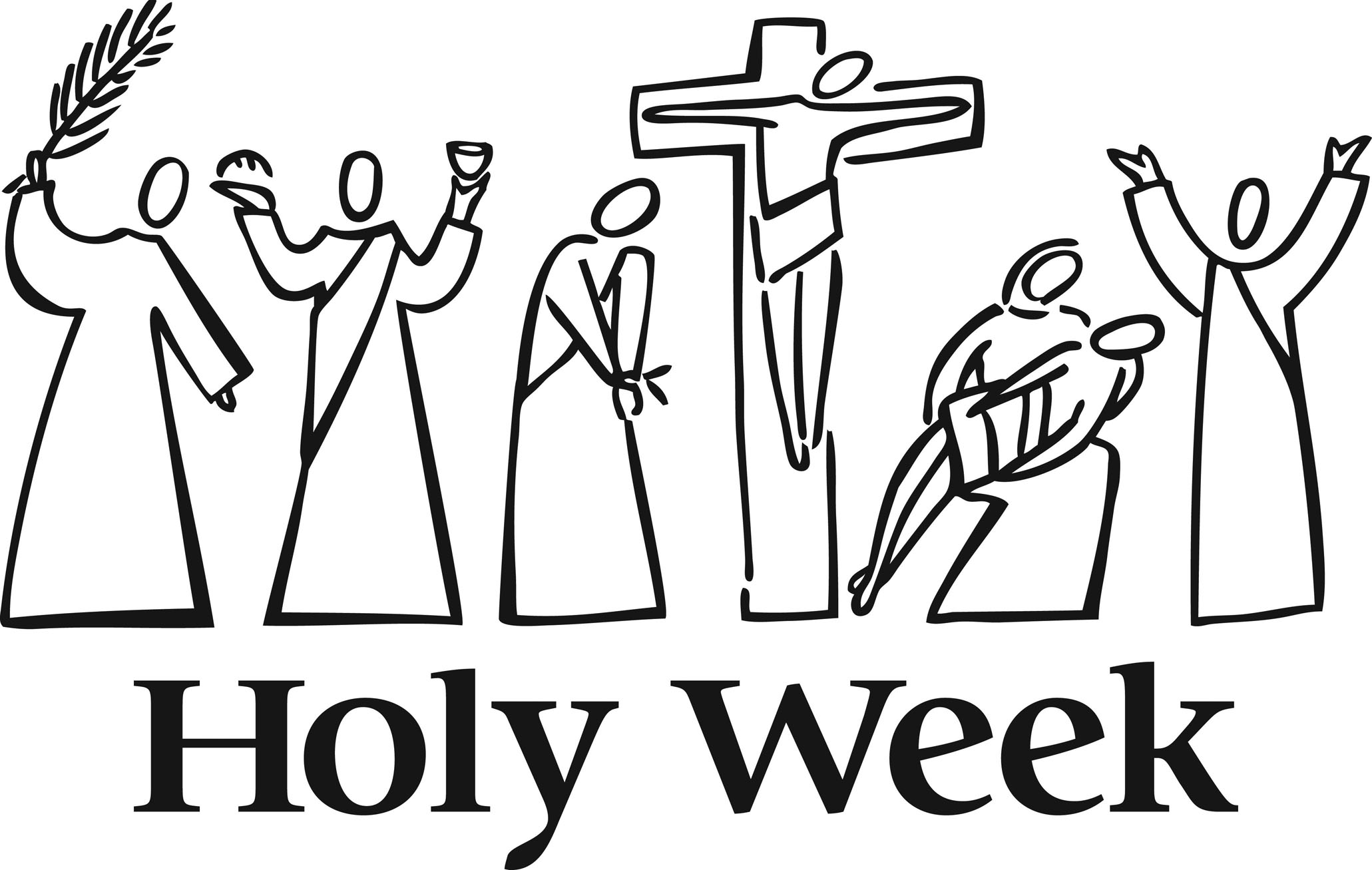 Religious Clipart Holy Week - Holy Week Clipart Black And White , HD Wallpaper & Backgrounds