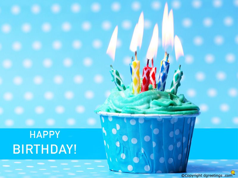 A Cute Birthday Wallpaper To Liven Up The Big Day - Happy Birthday Cupcakes Blue , HD Wallpaper & Backgrounds