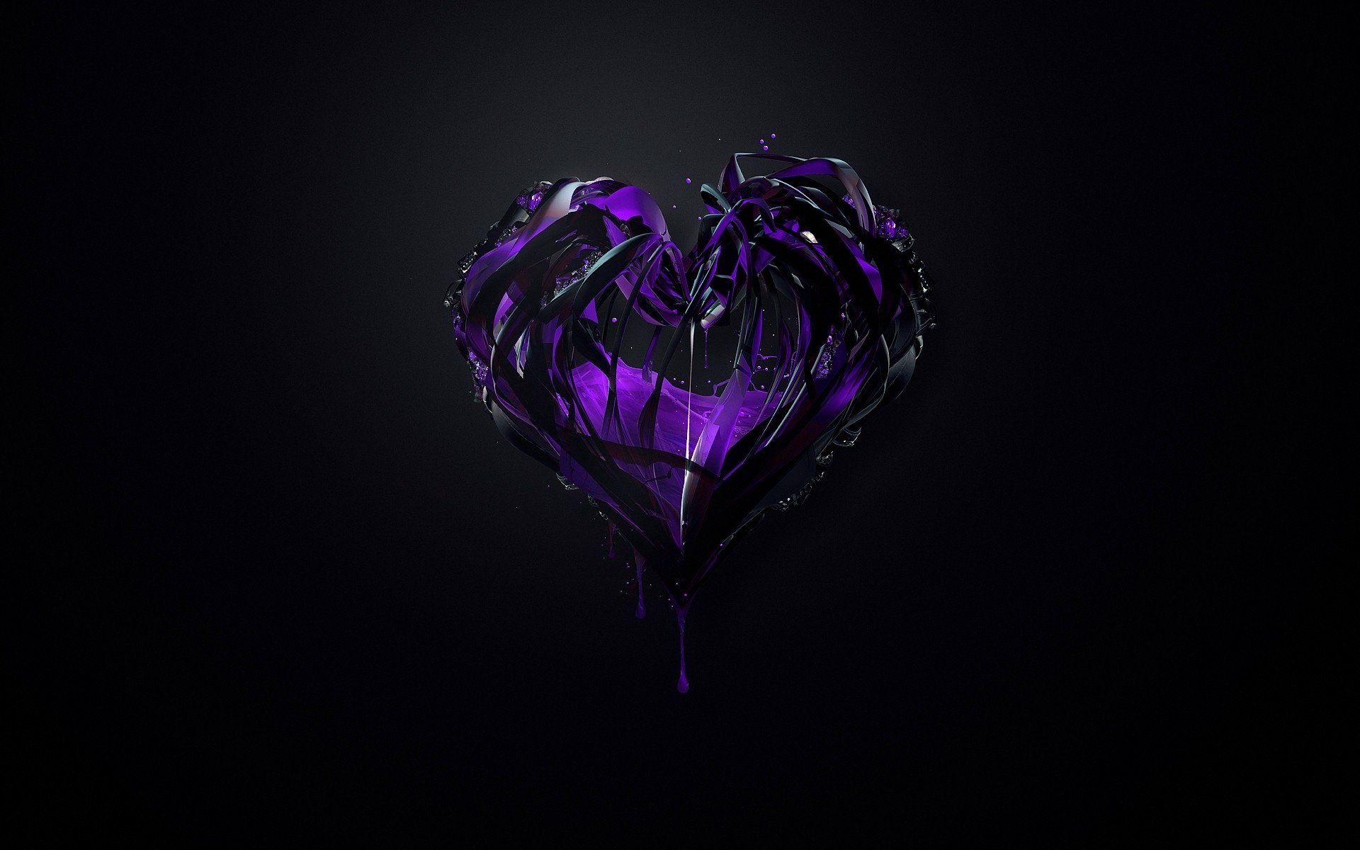 Wallpapers Id - - Purple Heart Black Background , HD Wallpaper & Backgrounds