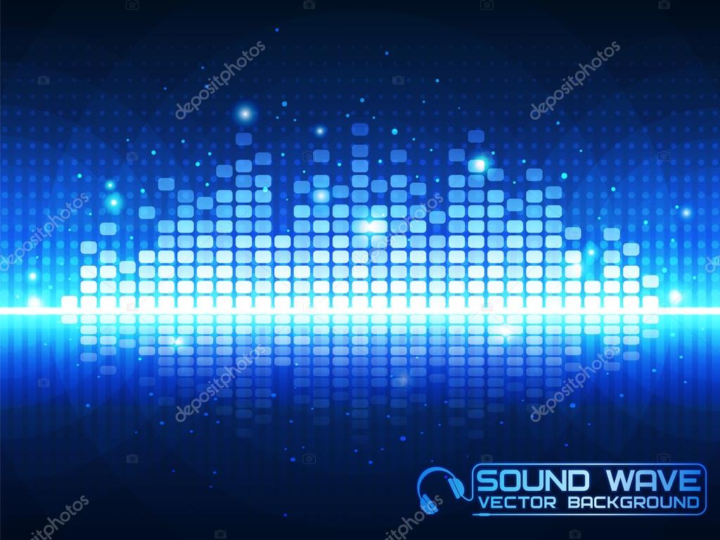 Vector Illustration Of A Blue Music Equalizer - Blue Music Vector , HD Wallpaper & Backgrounds