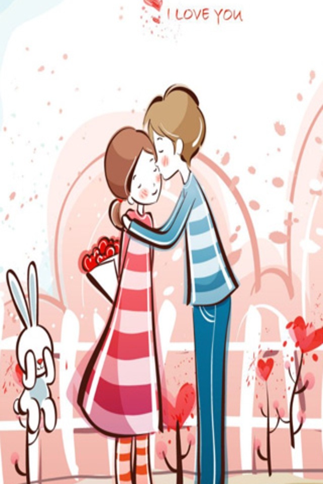 Com Made A Selection Of The Latest Hd Iphone 4, 4s, - Download Wallpapers Cartoon Cute Couple , HD Wallpaper & Backgrounds