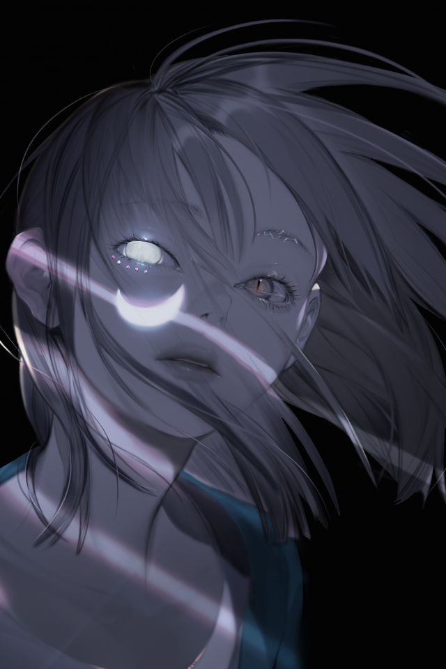 Anime Girl, Shiny Eye, Crescent - Anime , HD Wallpaper & Backgrounds