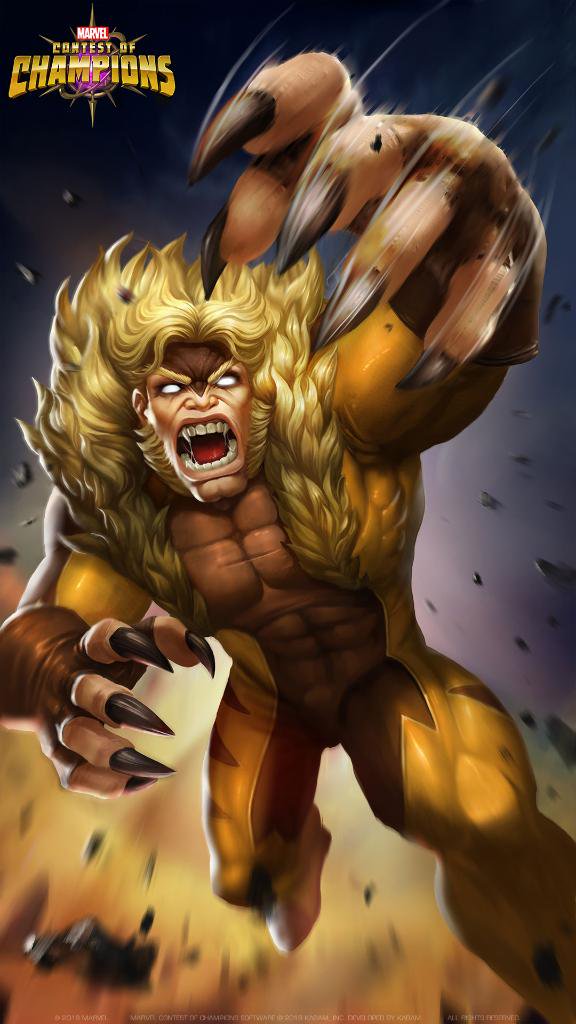 Marvelchampionsverified Account - Contest Of Champions Sabertooth , HD Wallpaper & Backgrounds