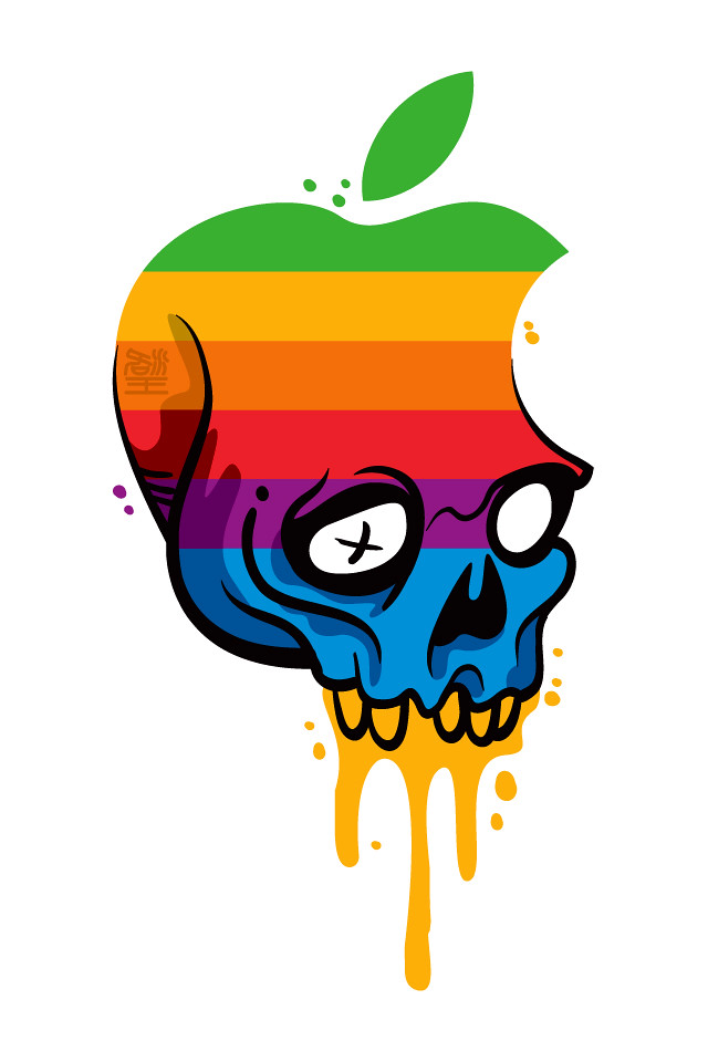 Hackintosh Rainbow Drip White Side View Tags - Retro Wallpaper For Iphone , HD Wallpaper & Backgrounds