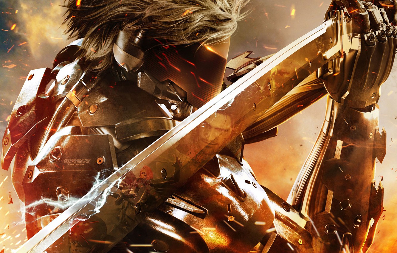 Photo Wallpaper Sword, Mask, Metal Gear Rising - Metal Gear Solid Revengeance , HD Wallpaper & Backgrounds