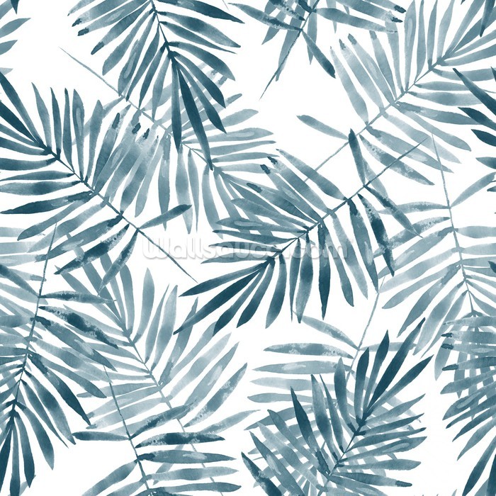 Palm Leaf Watercolour Wallpaper Wall Mural Wallsauce - Palm Leaves Pattern Png , HD Wallpaper & Backgrounds