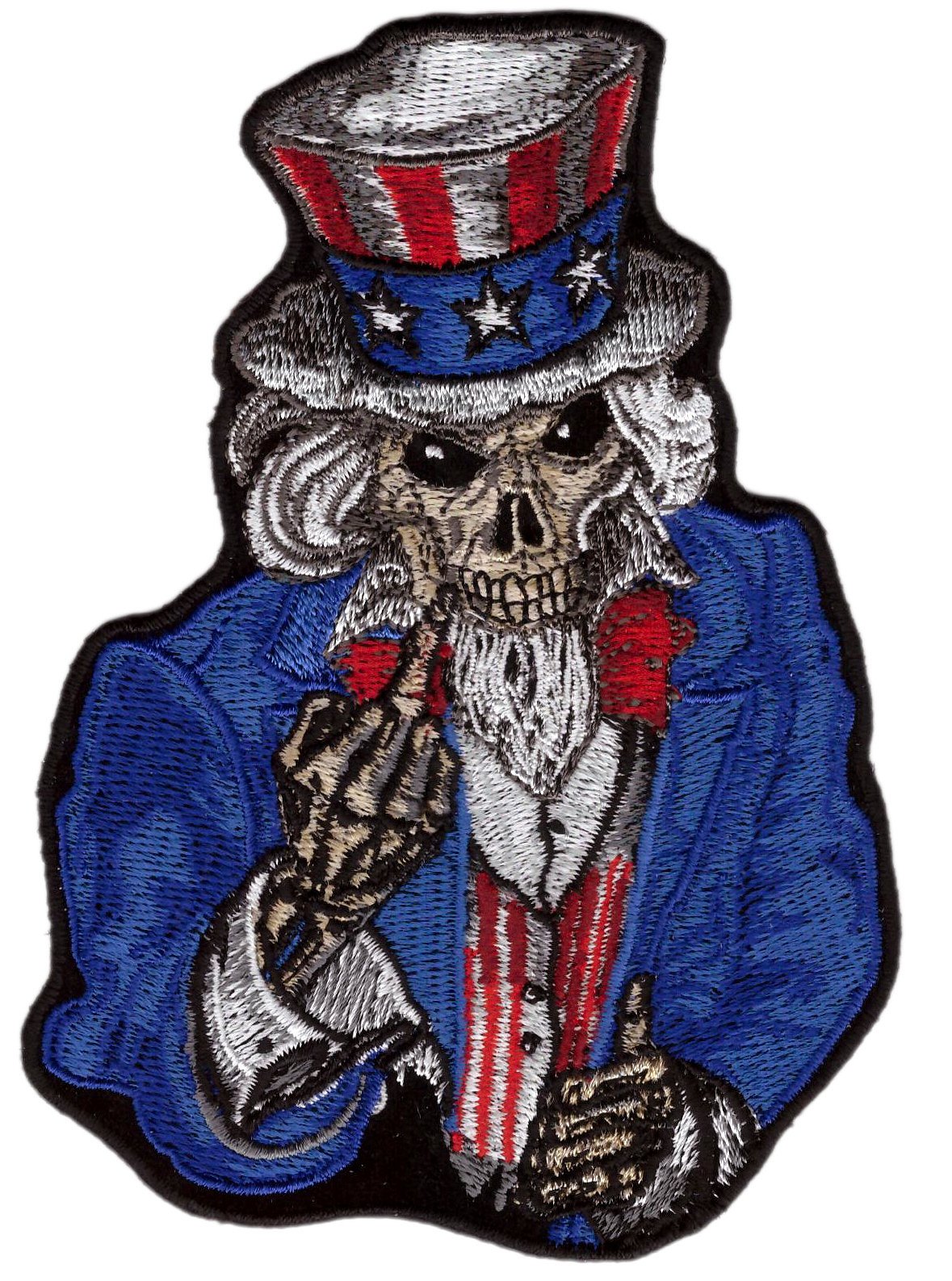 Middle Finger Uncle Sam Biker Jacket Patch - Skeleton Uncle Sam , HD Wallpaper & Backgrounds