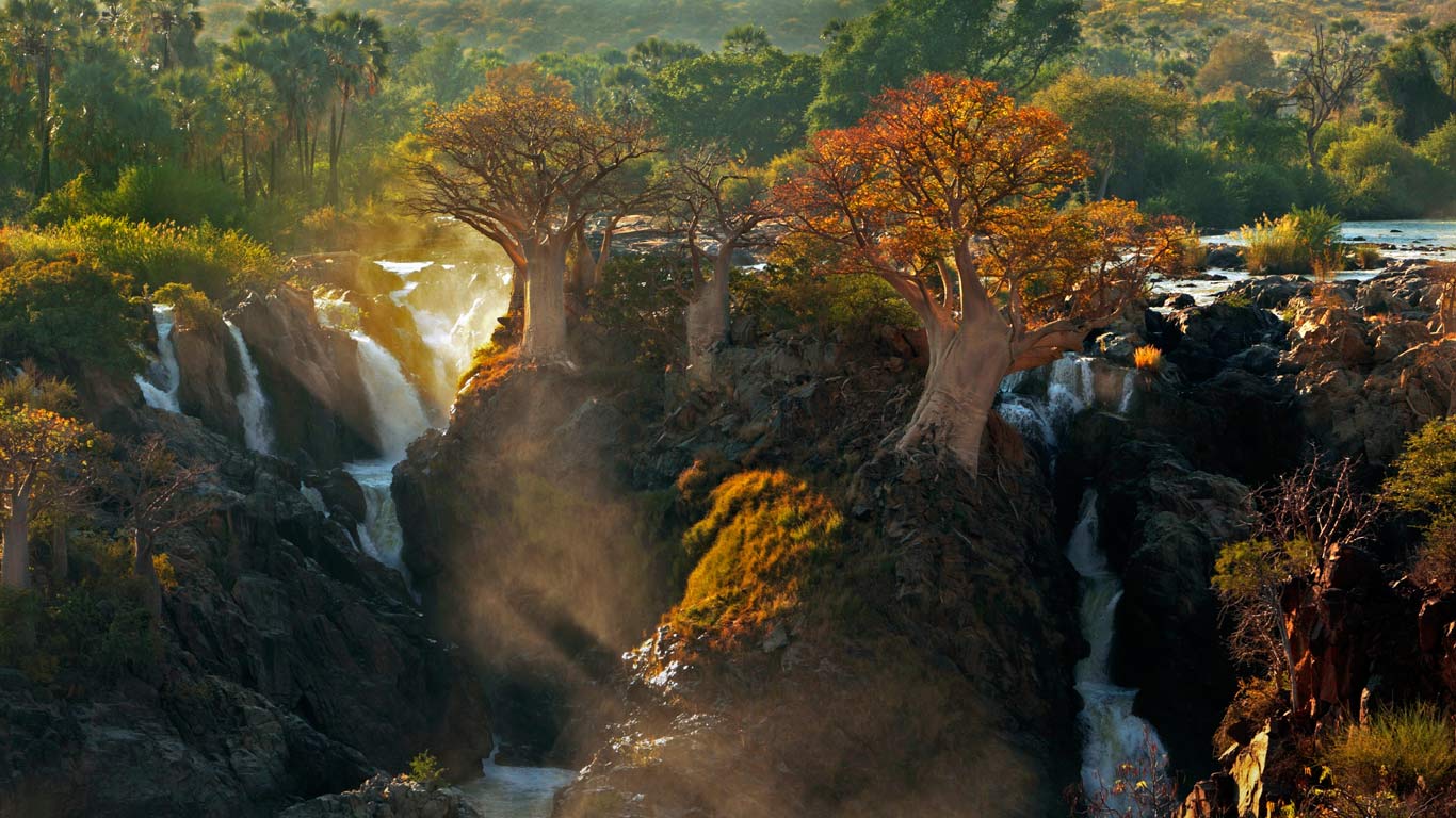 Epupa Falls Between Angola And Namibia - Epupa Falls , HD Wallpaper & Backgrounds