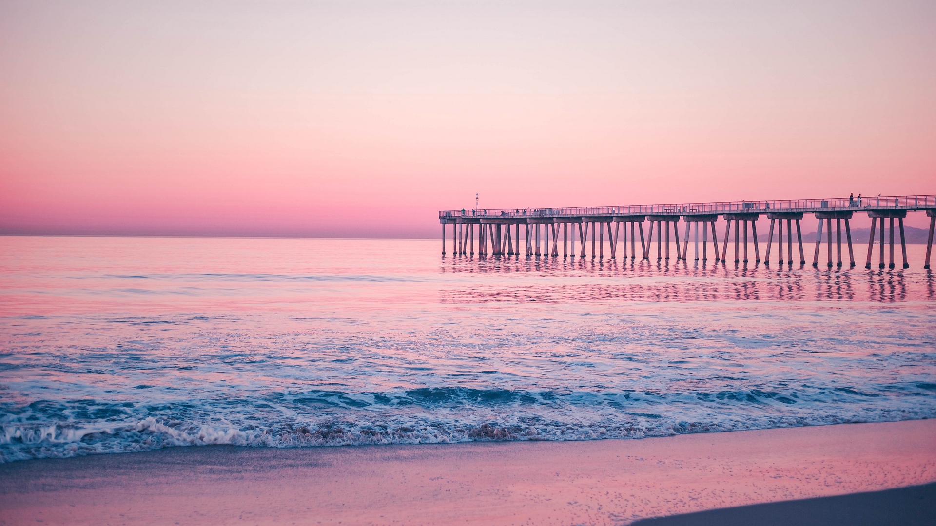 Wallpaper Pier, Sea, Surf, Pink - Pastel Color Palette Rgb , HD Wallpaper & Backgrounds