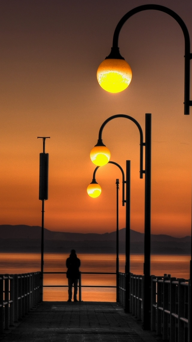 Pier Sunset 2 Iphone Se Wallpaper - Good Evening Image Hd , HD Wallpaper & Backgrounds