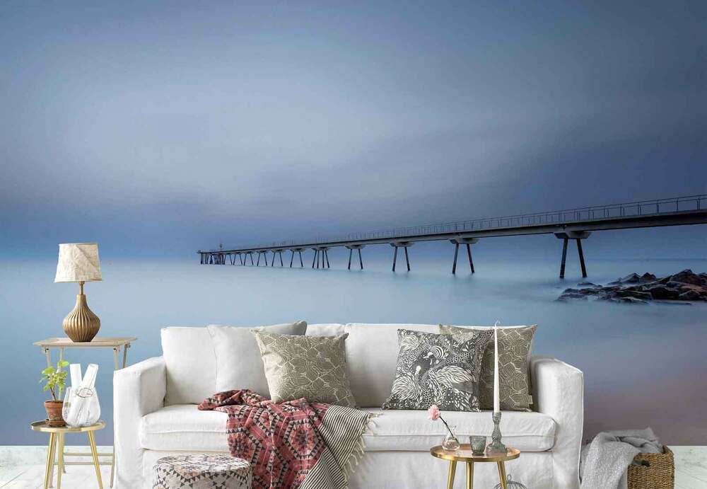 Details About Coast Pier Bridge Milky Sea Water Photo - Wallpaper , HD Wallpaper & Backgrounds