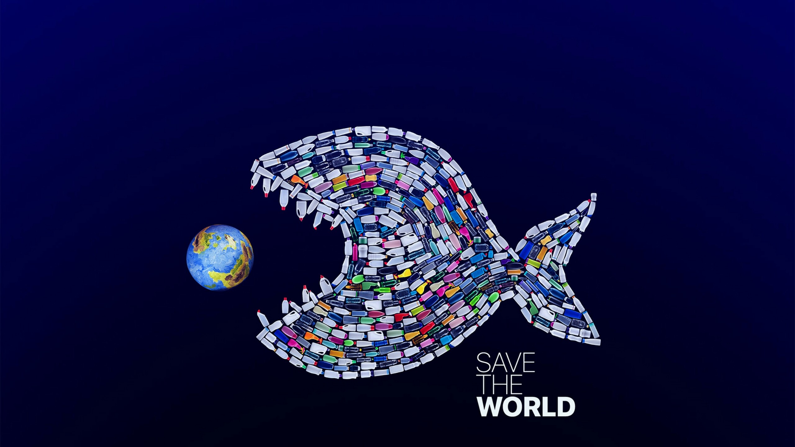 Press The Download Button To Save, Or - Plastic Fish Eating Earth , HD Wallpaper & Backgrounds