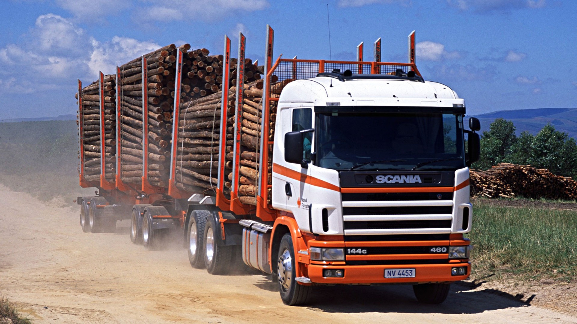 1995 Scania 144g 460 Timber Truck Za-spec Semi Tractor - Trailer Truck , HD Wallpaper & Backgrounds