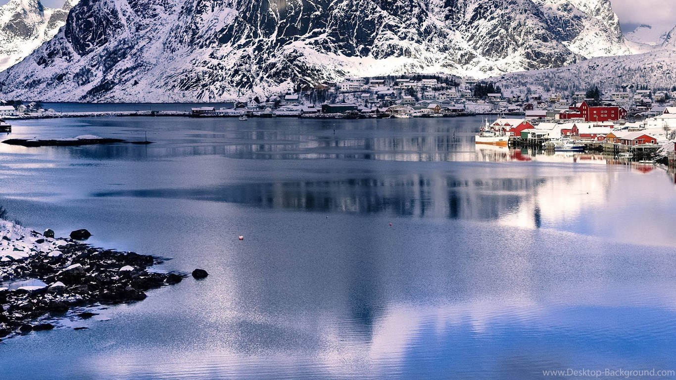 Snow Fjord Wallpaper Hd , HD Wallpaper & Backgrounds