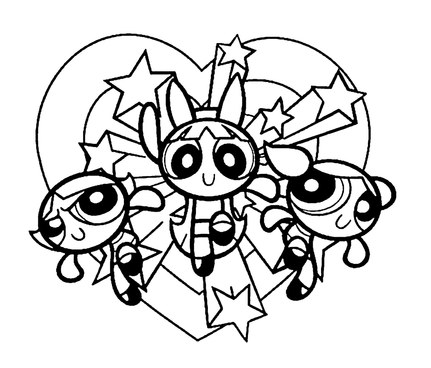 Powerpuff Coloring Pages Girls Sheets 3740 Of Wallpapers - Black And White Power Puff Girls , HD Wallpaper & Backgrounds