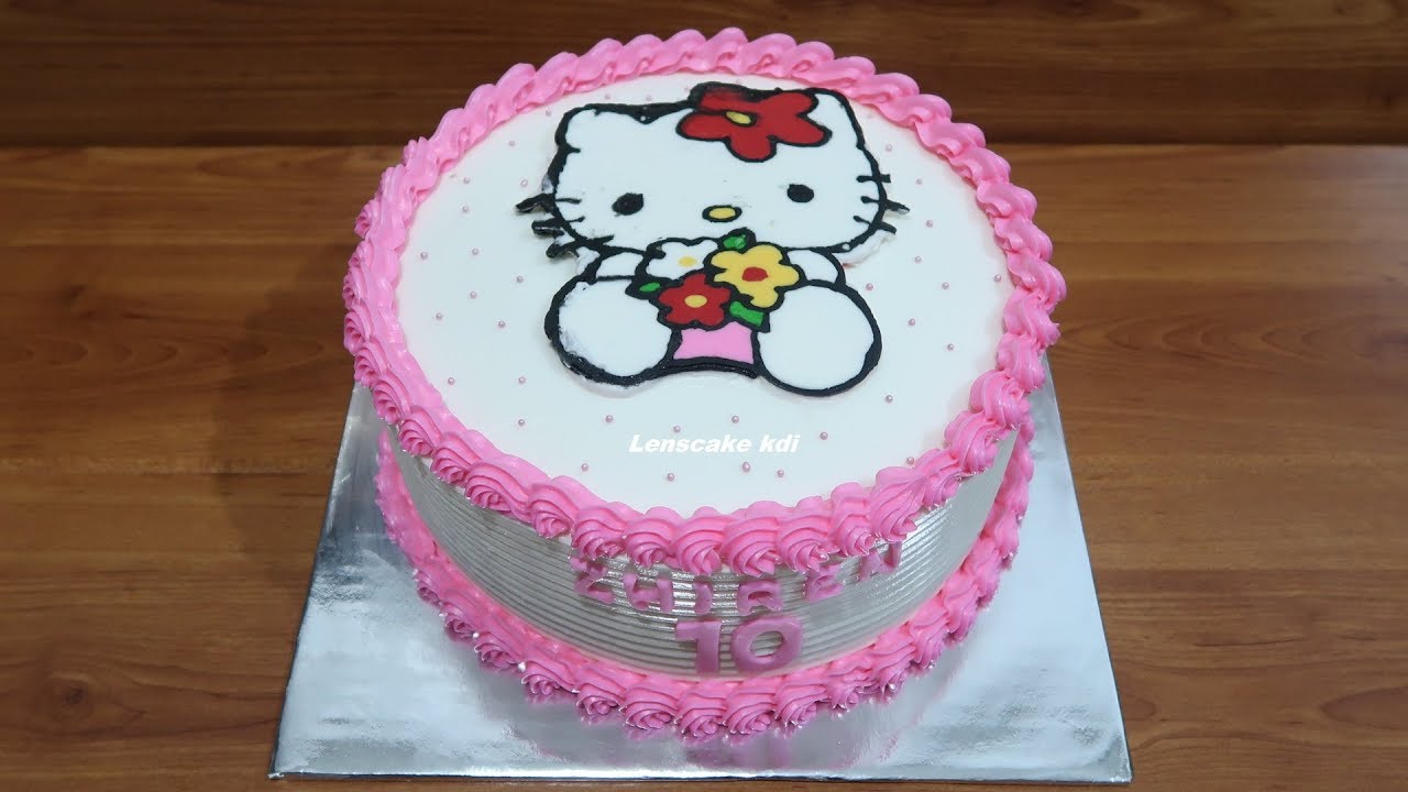 Decorating Cake Birthday Simple Tart Hello Kitty Cake - Kue Ulang Tahun Hello Kitty , HD Wallpaper & Backgrounds