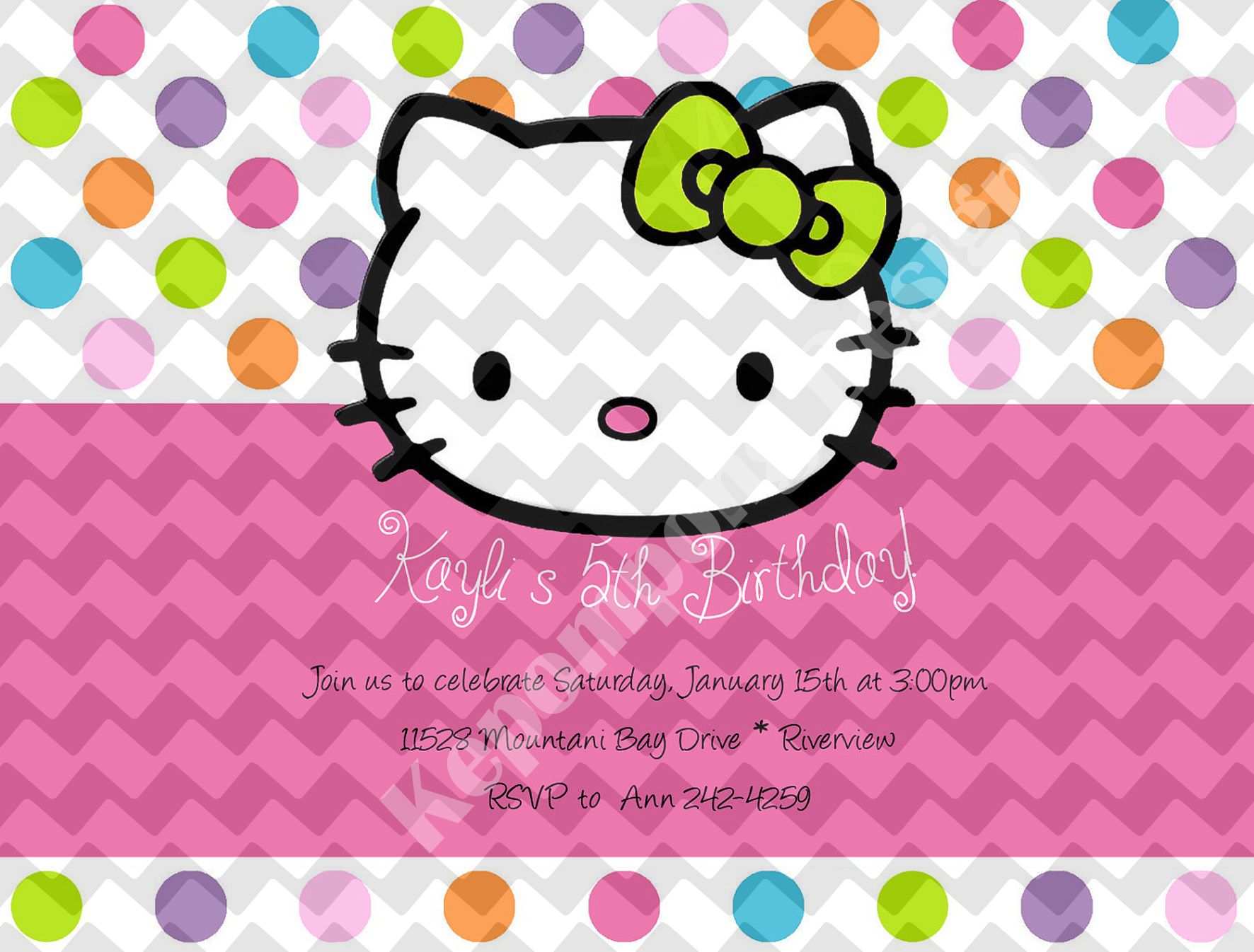 Hello Kitty 2 Birthday Invitation Card Kartu Undangan - Hello Kitty Blank Invitation , HD Wallpaper & Backgrounds