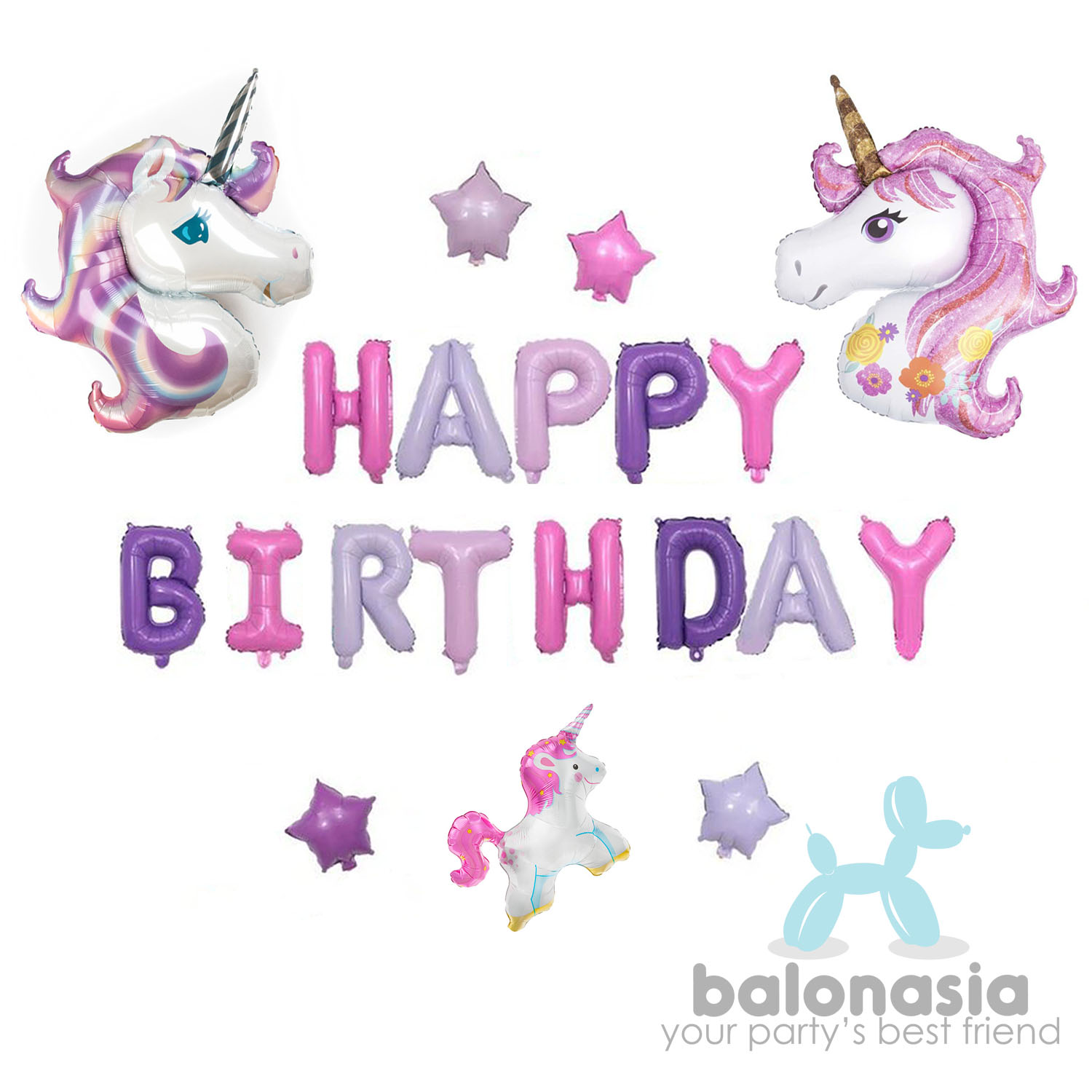 Balonasia Set Dekorasi Ulang Tahun Unicorn - Dekorasi Ulang Tahun Unicorn , HD Wallpaper & Backgrounds