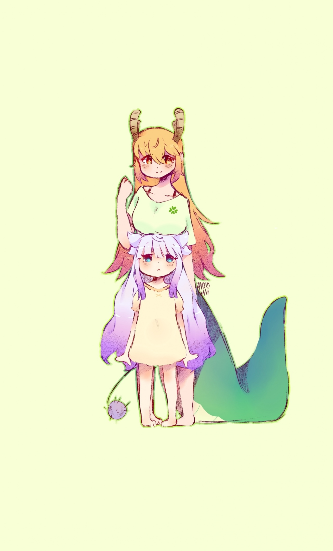 Wallpaper Kanna Kamui, And Tohru, Kobayashi-san Chi - Maid Dragon Kanna Kobayashi , HD Wallpaper & Backgrounds