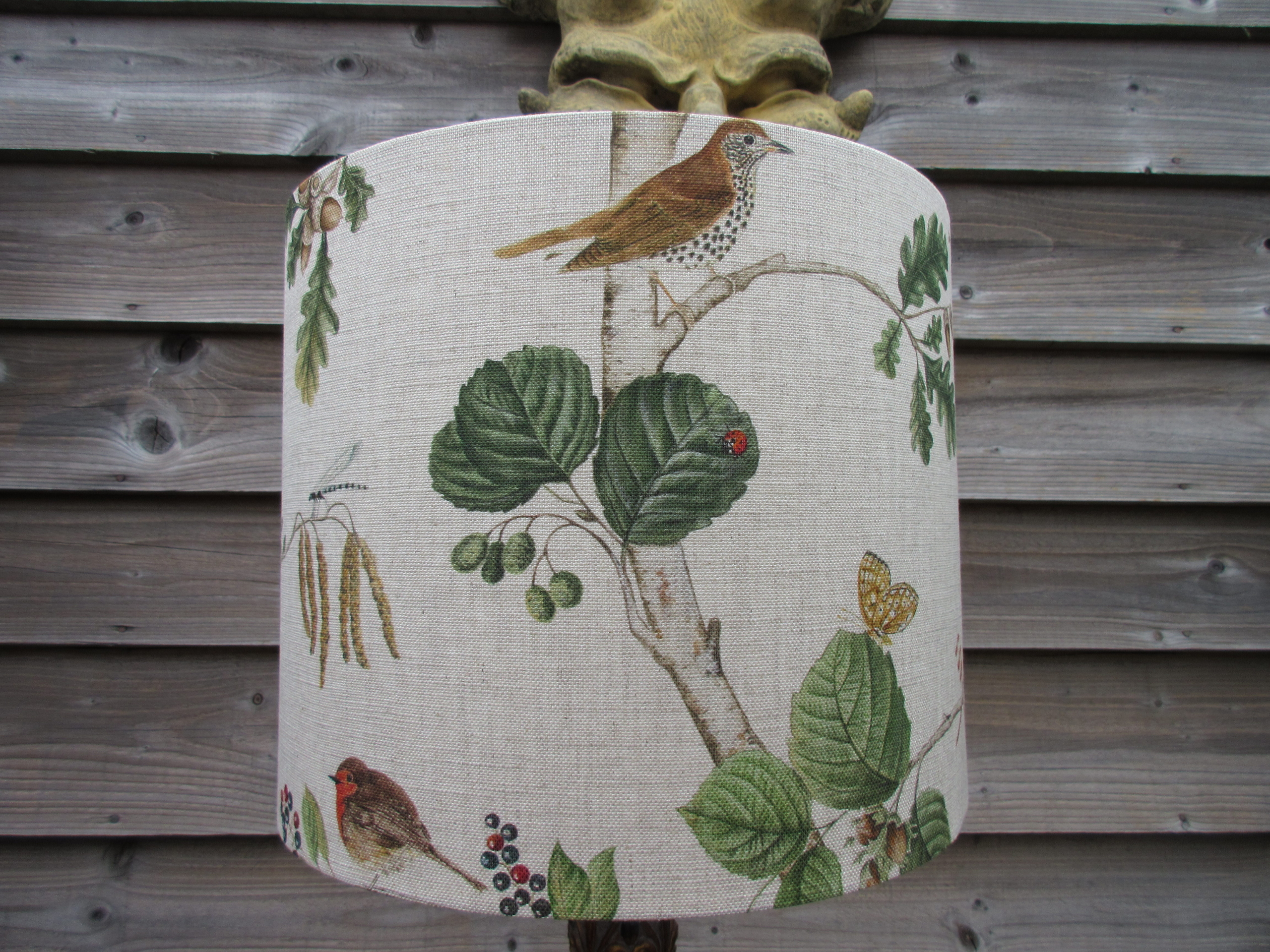 This Lampshade Has Been Covered In Sanderson Woodland - House Sparrow , HD Wallpaper & Backgrounds