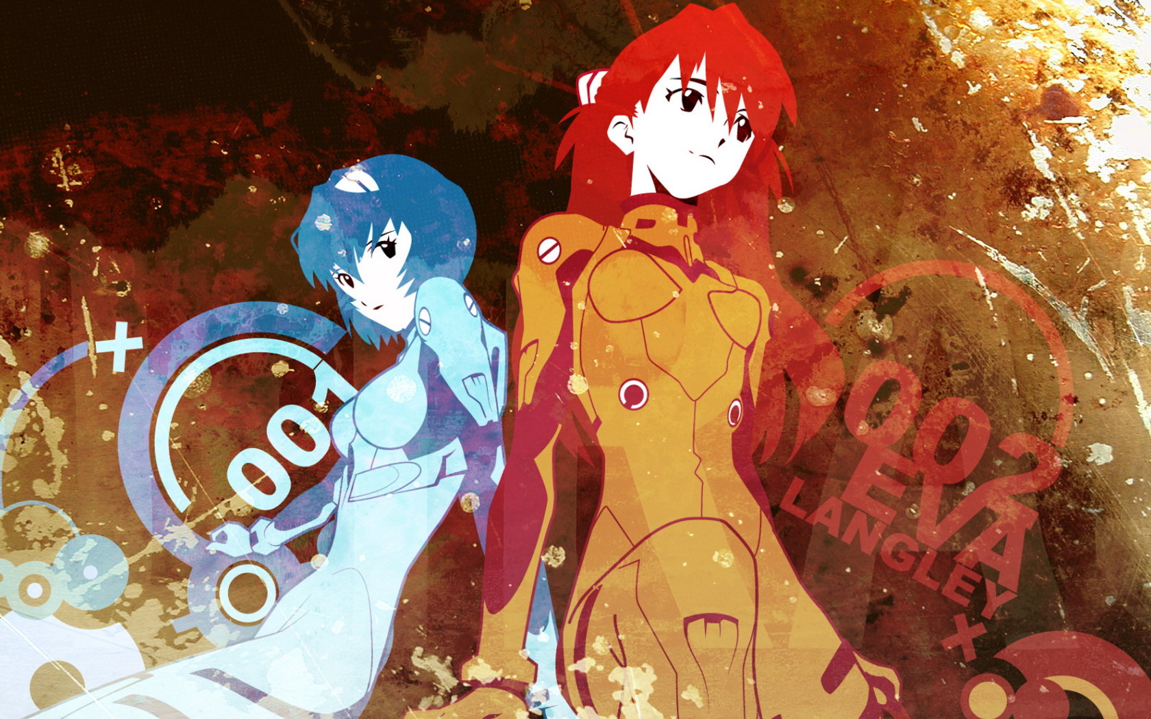 Wallpaper Ayanami Rei - Asuka Langley And Rei Ayanami , HD Wallpaper & Backgrounds