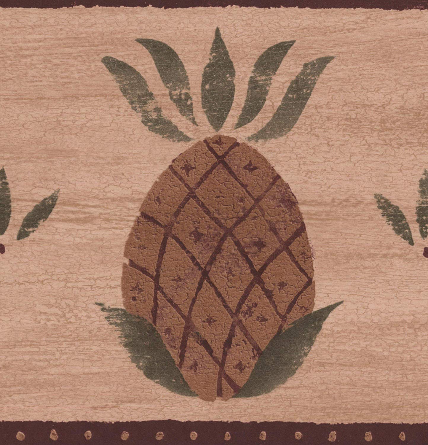 Brown Pineapple Vintage Sepia Wallpaper Border Retro - Motif , HD Wallpaper & Backgrounds