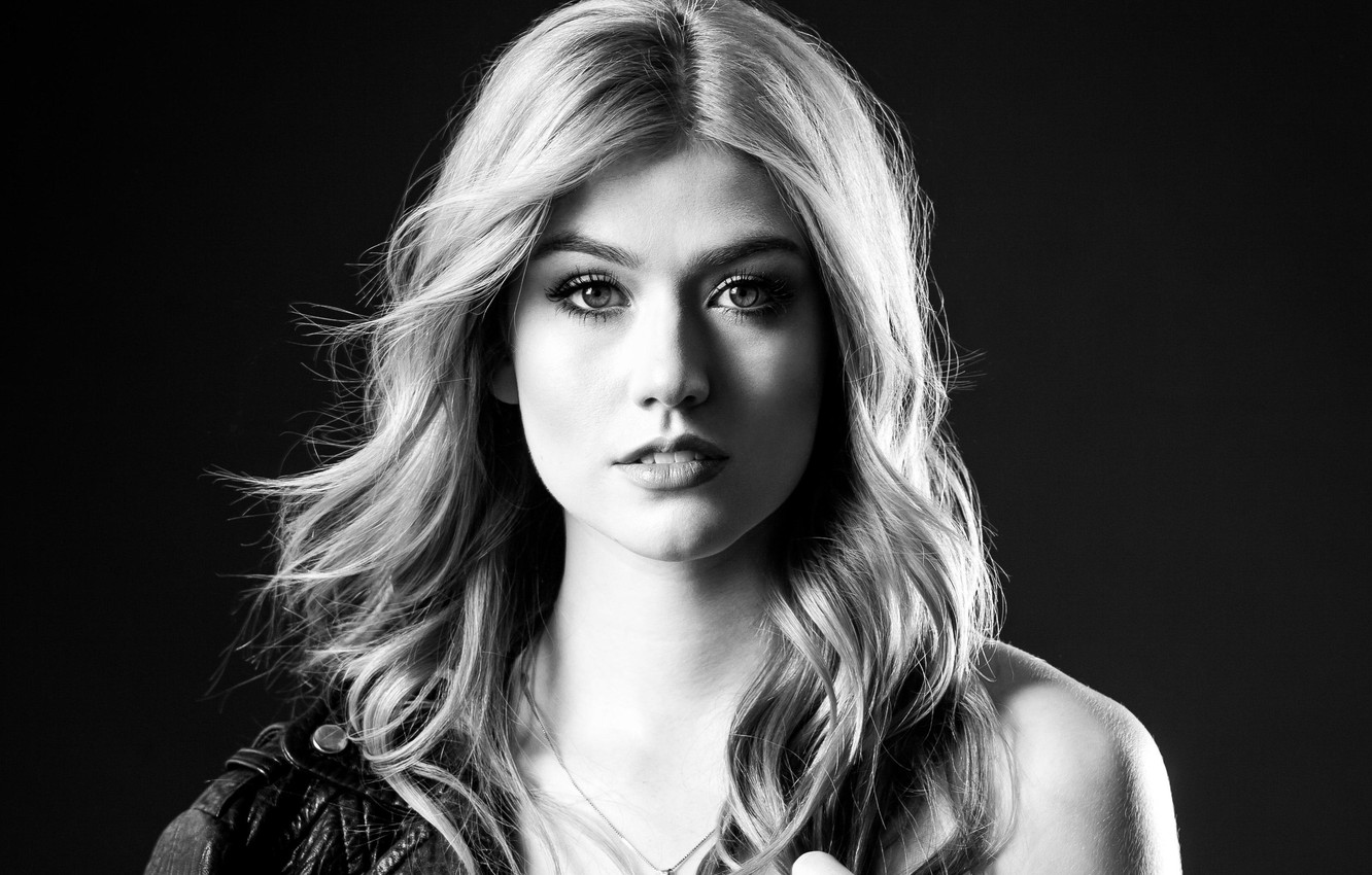 Photo Wallpaper Portrait, Actress, Black And White, - Katherine Mcnamara Black And White , HD Wallpaper & Backgrounds