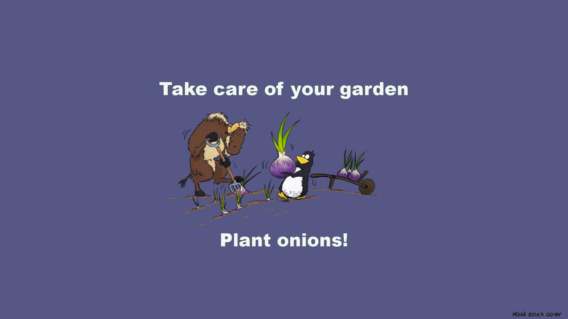 [gnu And Tux Plant Onions] - Tor , HD Wallpaper & Backgrounds