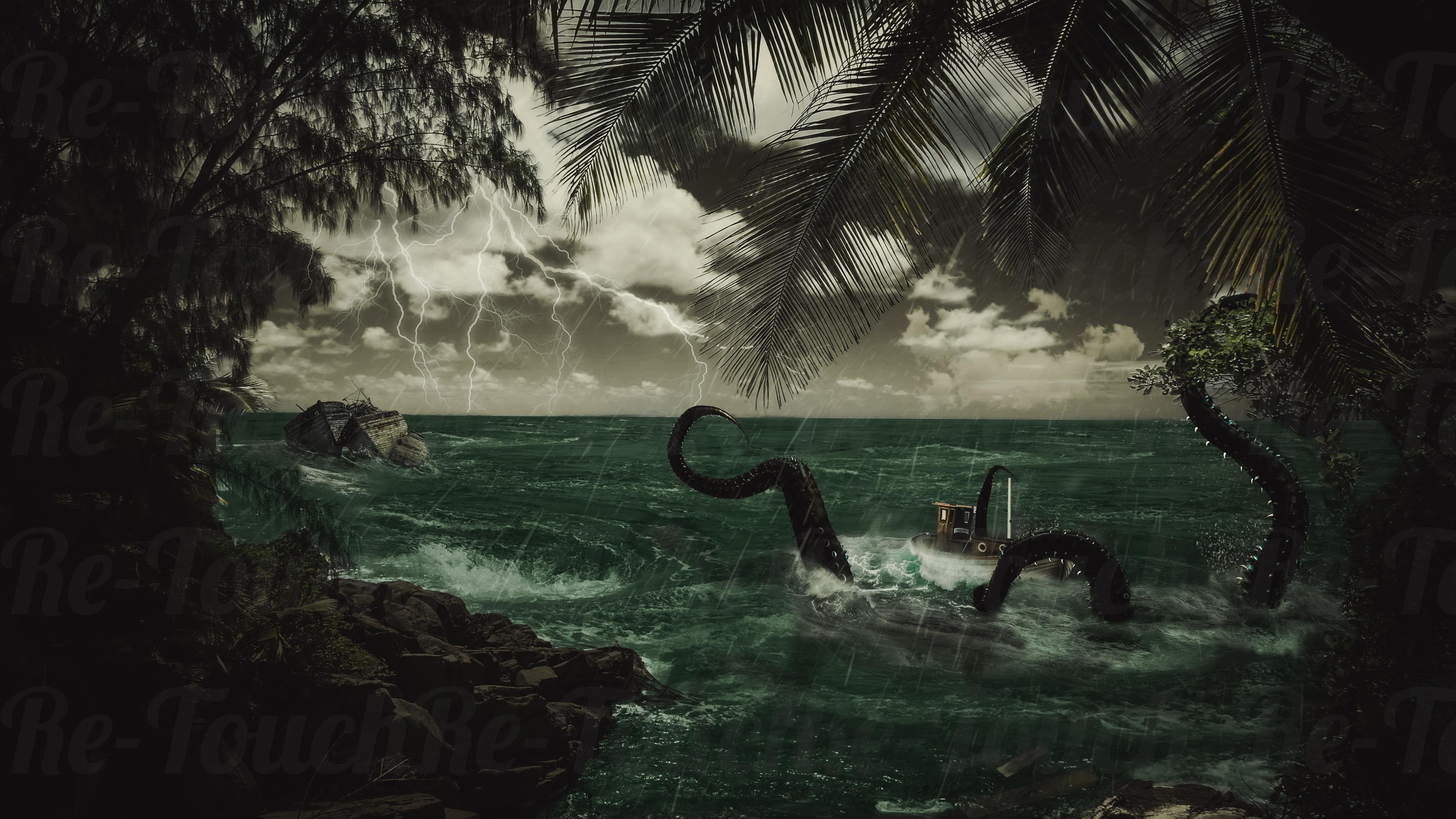 Kraken Ship Wreck Wallpaper , HD Wallpaper & Backgrounds