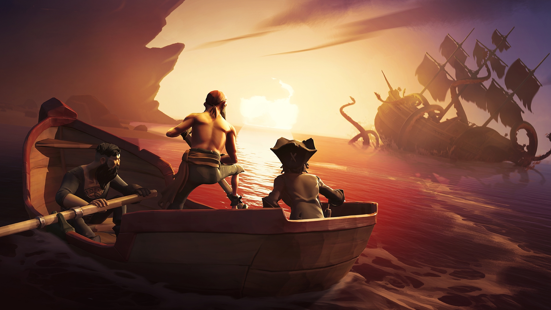 Kraken Pirates Sea Of Thieves Video Game Thumbnail - Sea Of Thieves Kraken , HD Wallpaper & Backgrounds