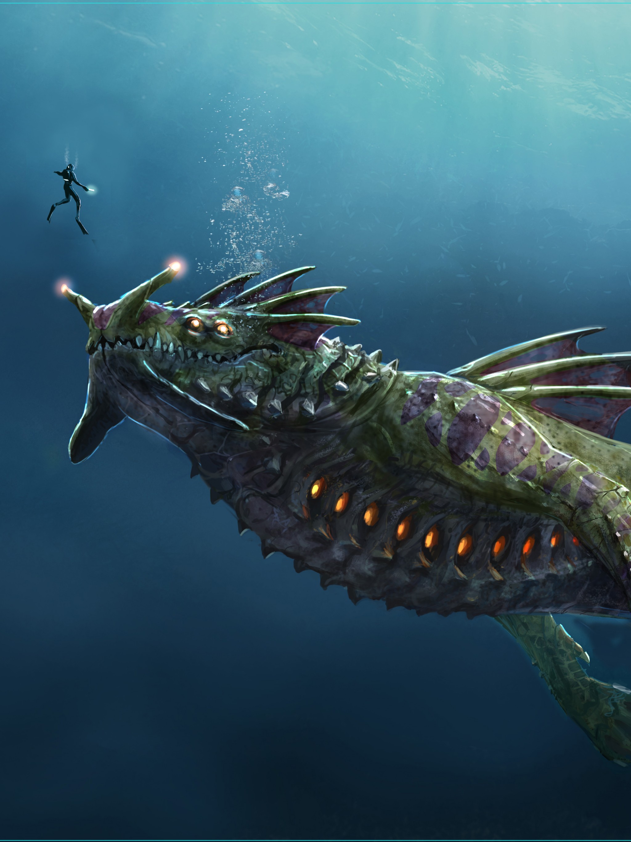 Download Wallpaper - Subnautica Sea Dragon Leviathan , HD Wallpaper & Backgrounds