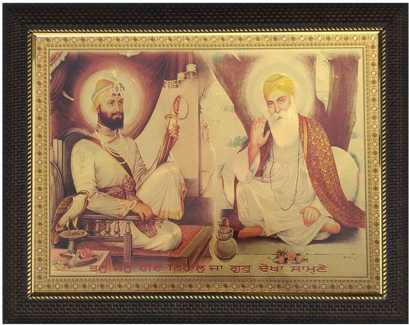 G T India Golden Guru Gobind Singh Ji And Guru Nanak - Guru Nanak Dev Ji Painting , HD Wallpaper & Backgrounds