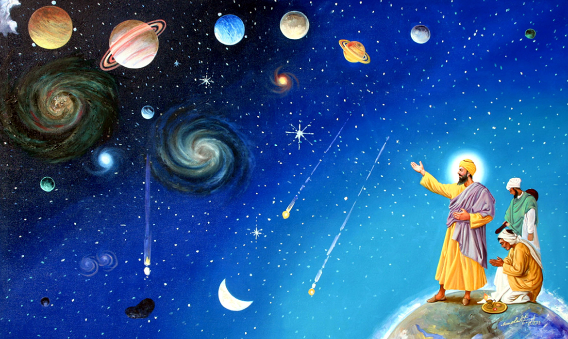 Guru Nanak And Universe , HD Wallpaper & Backgrounds