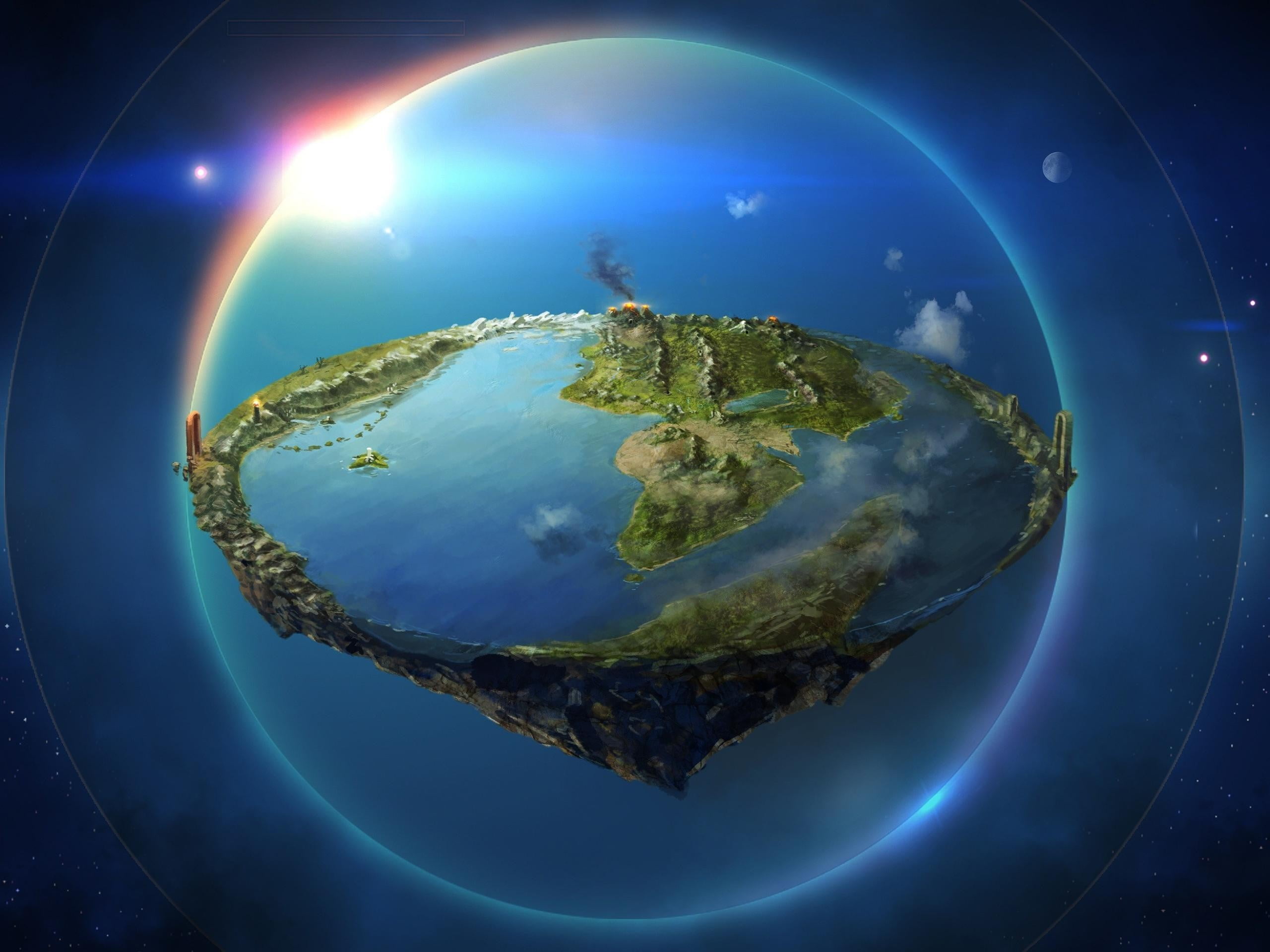 Flat Earth Illustration, Arda, The Silmarillion, The - Eru Ilúvatar , HD Wallpaper & Backgrounds