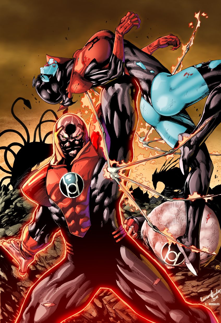 Red Lanterns By Leonardo Gondim Colored By Dany-morales - Red Lanterns Corps Bleez , HD Wallpaper & Backgrounds
